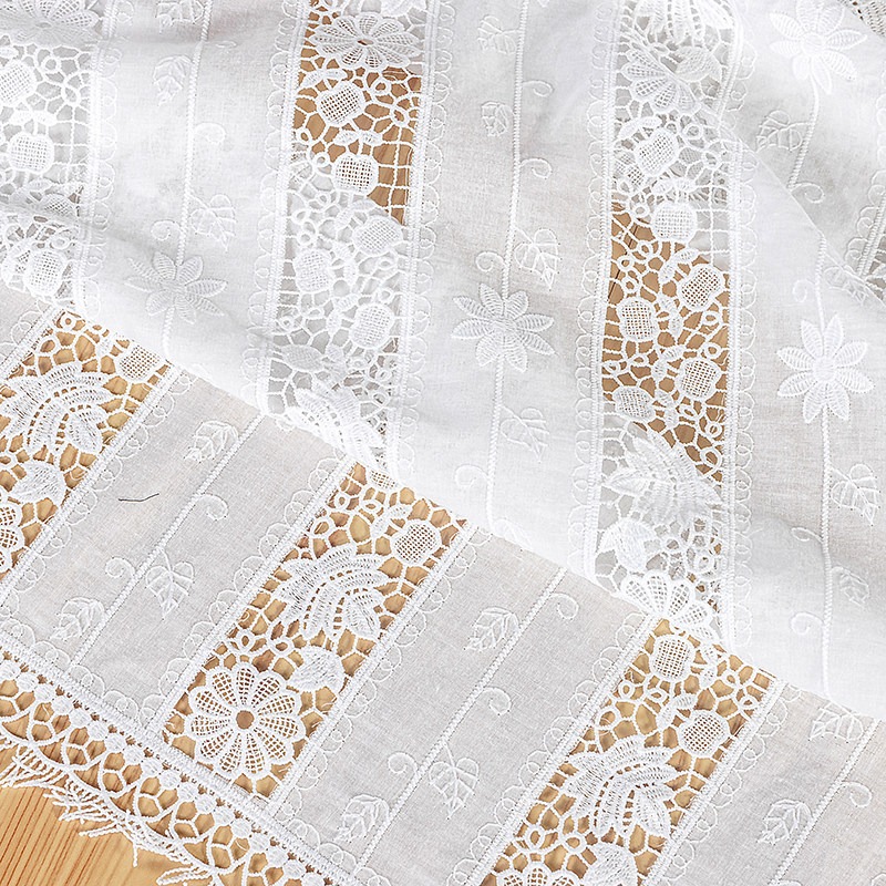 Sewing Thread In Textile - Novo Tecido de Algodão com Franjas